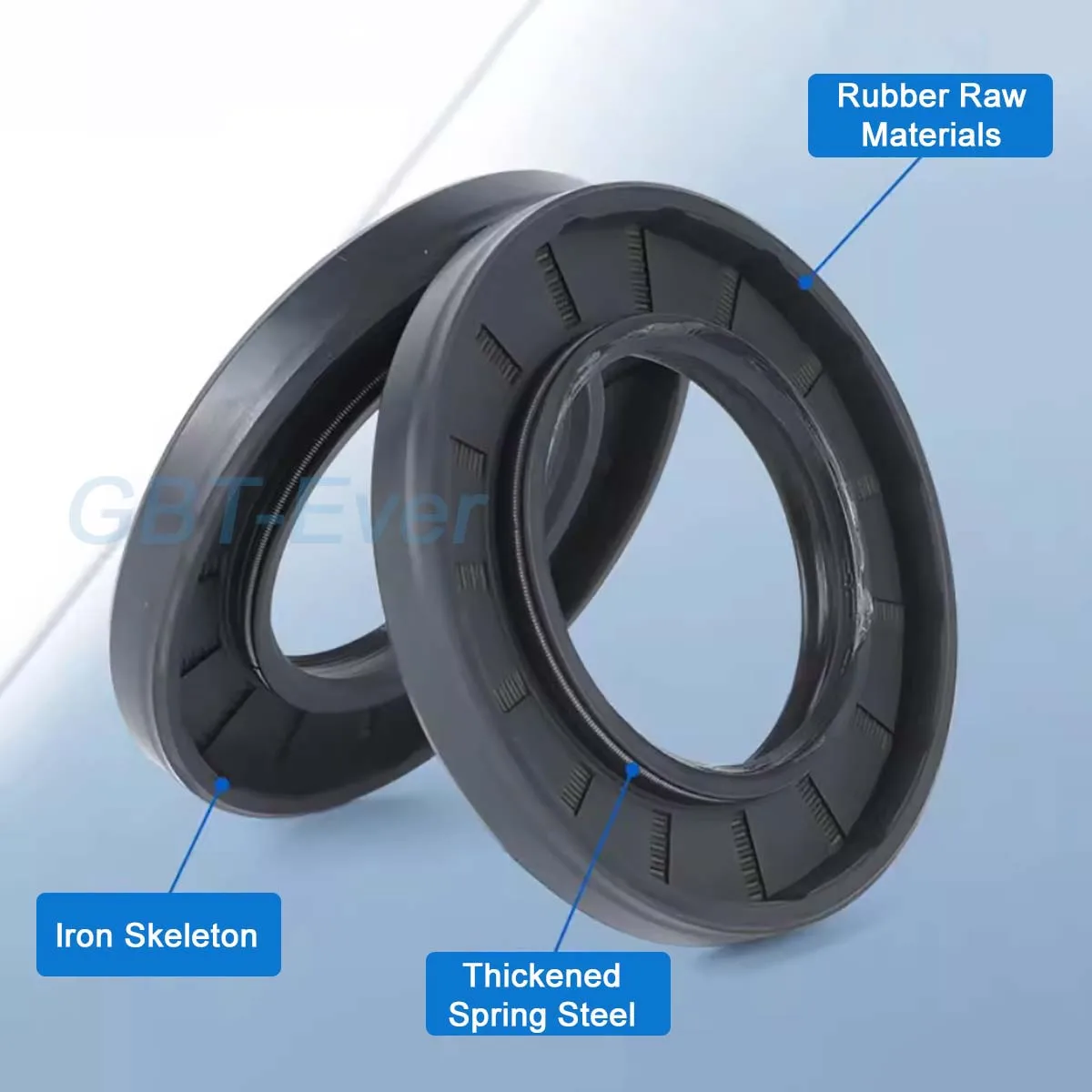 Description Picture 2 of item2Pc NBR Framework Oil Seal ID 19/20mm TC Nitrile Butadiene Rubber Gasket Ring Cover Double Lip with Spring OD 25-52mm THK 4-15mm