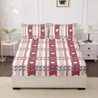 3pcs/set Printed Brushed Bed Sheet Three Piece Set with Pillowcase Included Bed Cover Set Soft and Skin Friendly and Comfortable 2