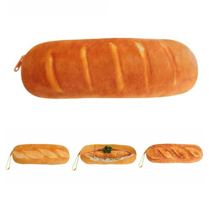 

Cartoon French Bread Pencil for Case Large Capacity Pen Bag Student Stationery School Trave Makeup Storage Tool