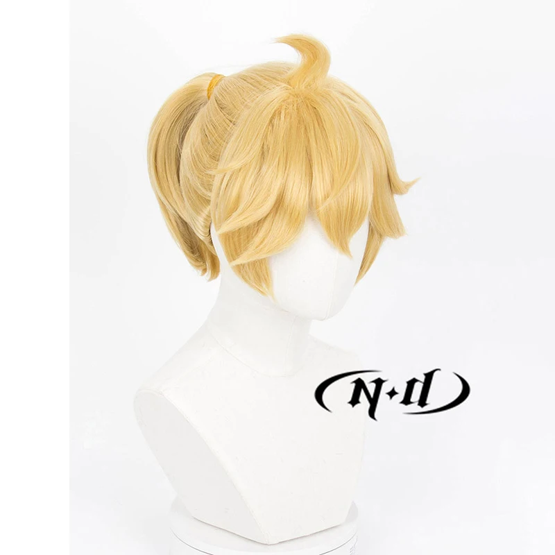 Stylish Blonde Cosplay Wig - Short Synthetic Heat-Resistant Hair for Comic Con Accessories