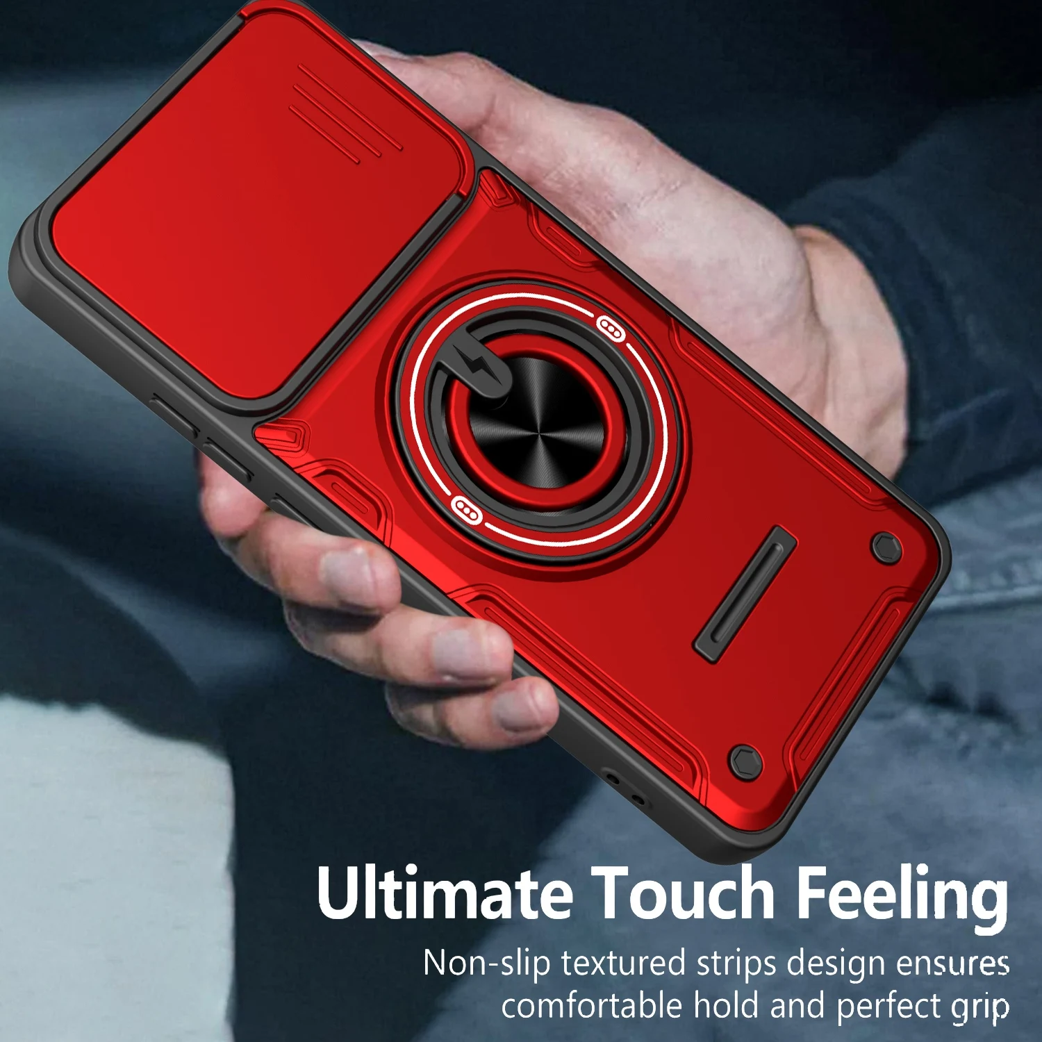 Shockproof Rotating Magnetic Bracket Case with Pro Ring Holder