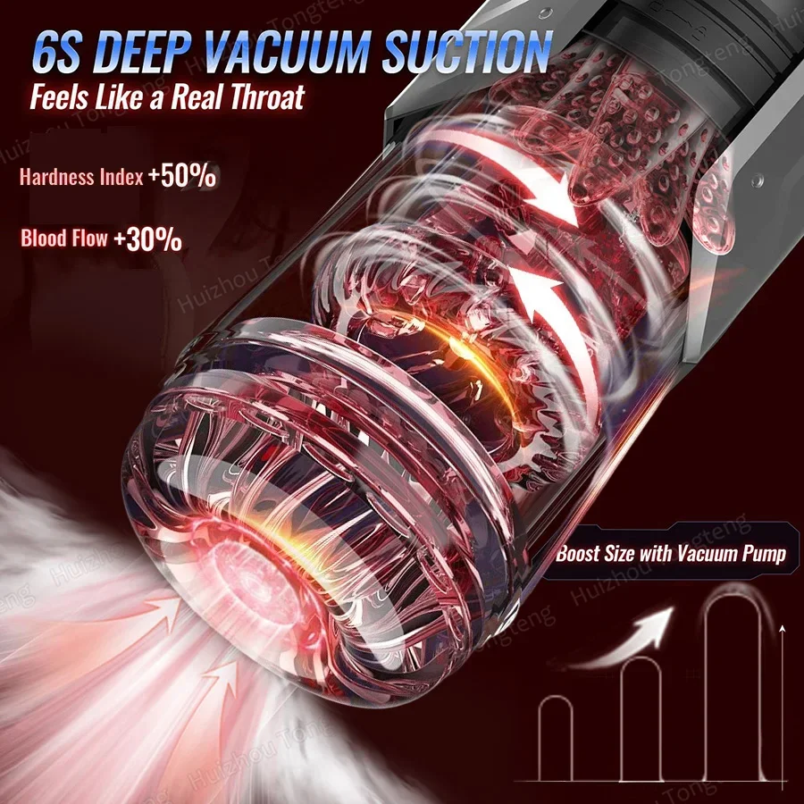 HeartCaptor Electric Male Masturbator Cup with 7 Modes LED Display Rechargeable Silicone Stroker - Details 7