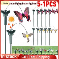 5-1pcs Solar Garden Butterfly Solar Flying Butterflies Garden Dancing Fluttering Butterfly Hummingbird Garden Yard Home Decor