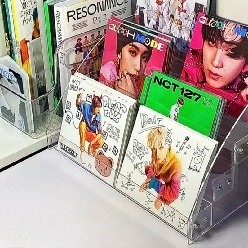유명 가수 CD 잡지 애니메이션 소품 정리대 수납 홈 데코레이션 디스플레이 캐비닛 아크릴 CD 앨범 디스플레이 랙