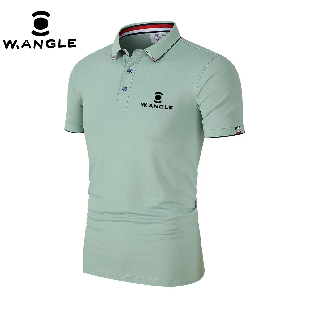 WANGLE 남녀공용 골프 상의, 캐주얼 비즈니스 반팔 티셔츠, 야외 스포츠, 빠른 건조 폴로 셔츠, 여름 패션