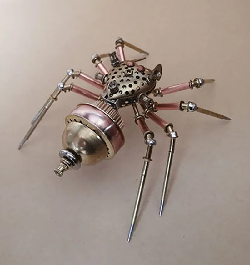 Steampunk-Mechanical Insect Spider jumping Spider, Happy Spider, All Metal Craft, Creative Design Ornaments