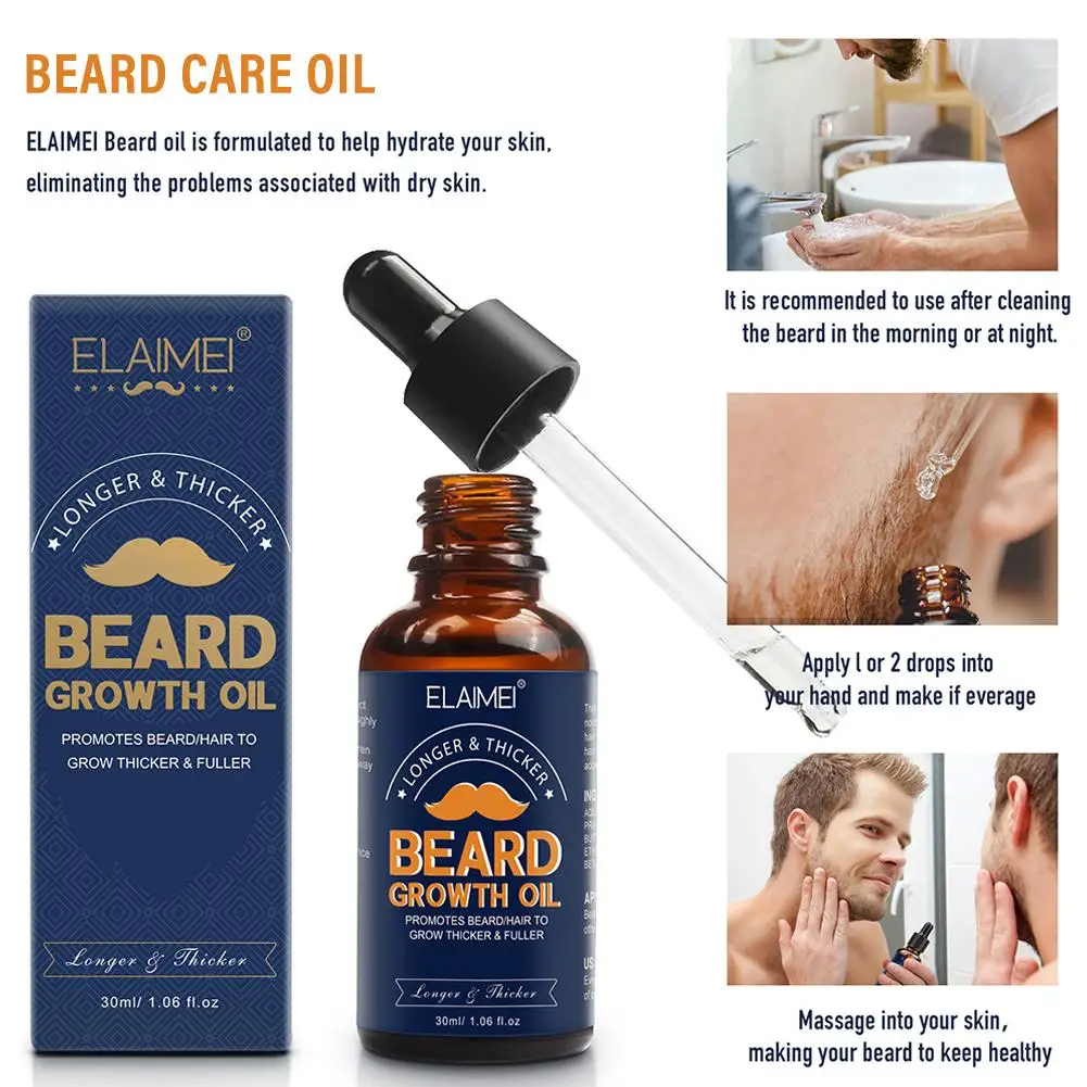 Beard Oil for Men Beard Growth Oil Conditioner Mustaches Growth Stronger Thicker Fuller Softener Faster Beard Oil