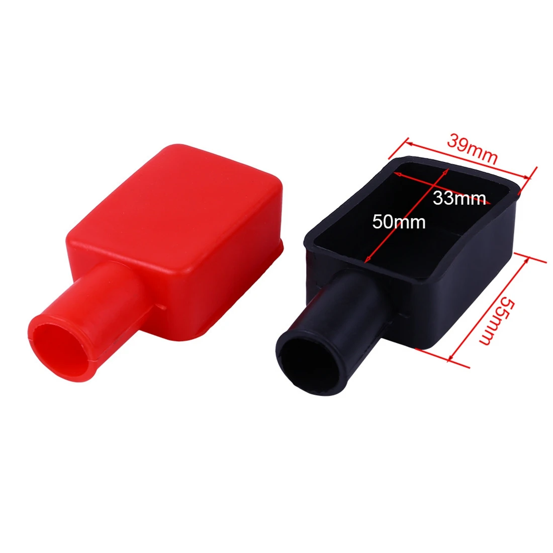 2pcs Car Battery Terminal Covers Cap Insulating Dust Protector Negative Positive Battery Insulating Covers Car Accessories