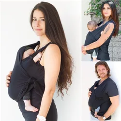 summer Parent Child Kangaroo Dad Kangaroo Mom Comfort T-shirt Tank Top Hugging Baby Clothes Women's Clothing size S-L-XL-XXL