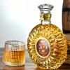 Thickened Empty 500ml/750ml Patterns Glass Bottle with Bottle plug - Airtight for Wine, Whiskey, Homemade Fruit Alcohol Storage 1