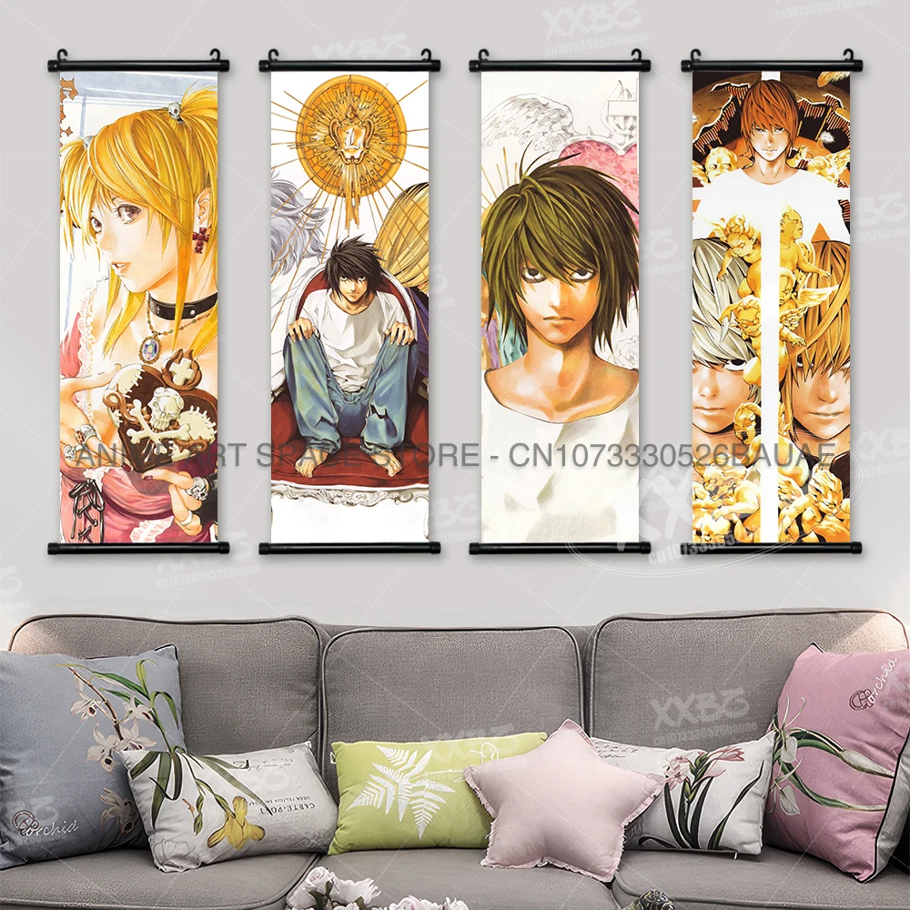 Death Note Anime Nostalgia Hanging Poster - Home Decoration Wall Art Mural Featuring Yagami Light and Ryuk