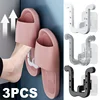 Self-adhesive Slipper Hooks Slippers Racks No-punch Wall Mounted Shoes Storage Rack Drying Hanger Bathroom Shoe Hook Accessories 1