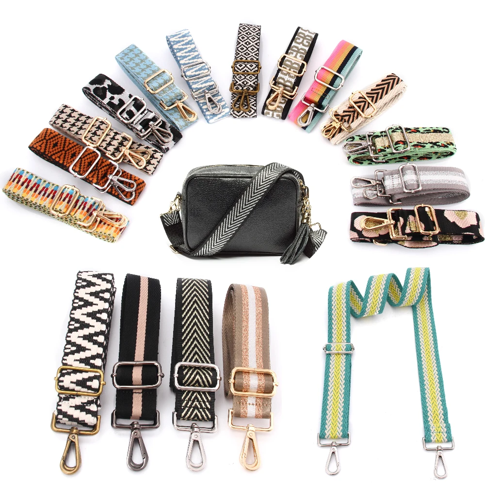

Purse Straps Replacement Crossbody Adjustable Woven Bag Shoulder Strap Wide Jacquard Camera Strap For Bag 3.8cm Phone Strap