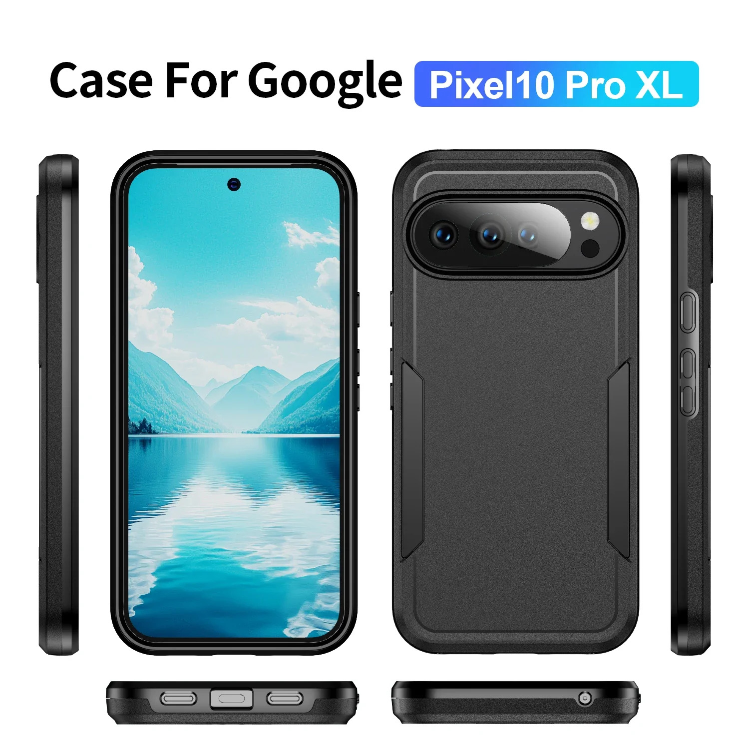 Durable Shockproof Rugged Armor Phone Case with TPU Frame and Plastic Back Cover