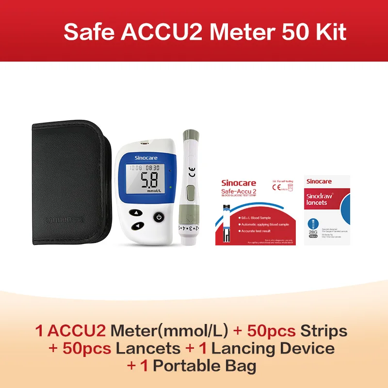 Advanced Blood Glucose Monitoring Kit with 50 Test Strips
