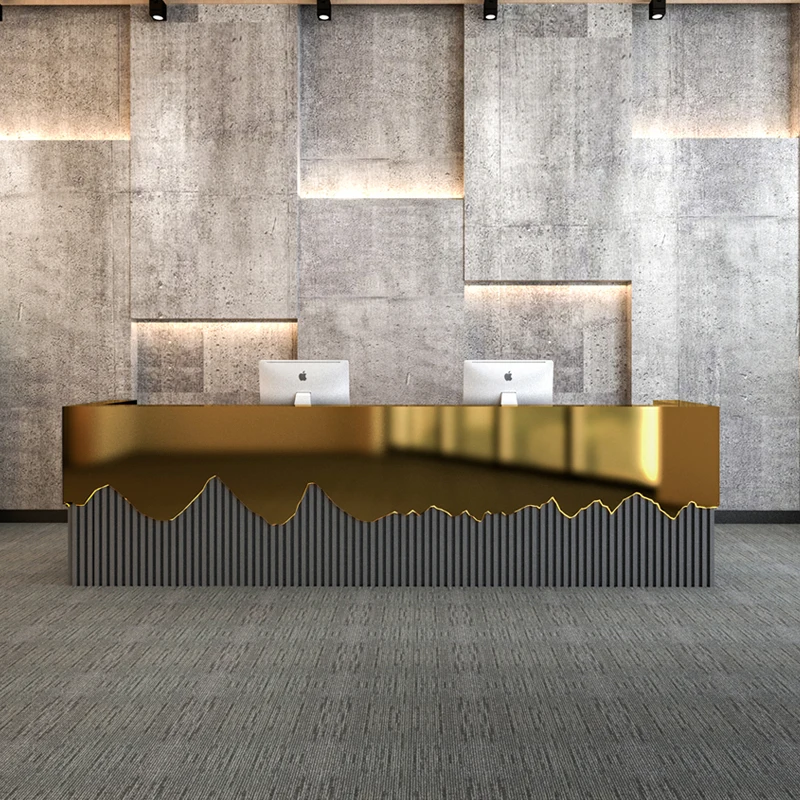 Furniture for Stores Hairdressing Reception Counter Table Spa Front Desk Clothes Church Acrylic Lectern Muebles Salon Black