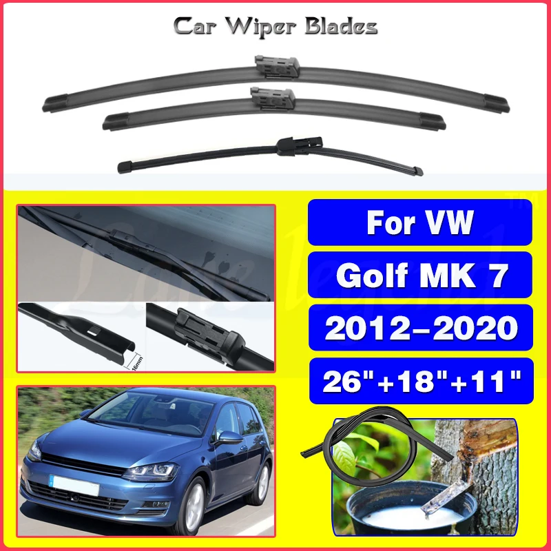 Set Di Spazzole Tergicristallo Anteriore Posteriore Tergicristallo Lhd Per Vw Golf Mk 7 2012-2020 2019 2018 2017 2016 2015 2014 Parabrezza 26 "18" 11"