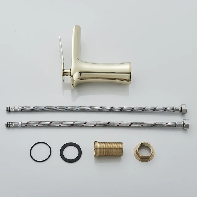 ก๊อกน้ำอ่างล้างหน้าแบบน้ำตก สีขาว ติดตั้งบนเคาน์เตอร์ ทำจากทองเหลือง ก๊อกน้ำแบบก้านโยกเดี่ยว น้ำร้อนน้ำเย็น 6