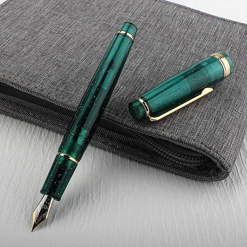 

Luxury Jinhao 82 Fluorescent Dark Green Fountain Pen Spin Pen EF F M NIB Business Office School Supplies Writing Ink Pens