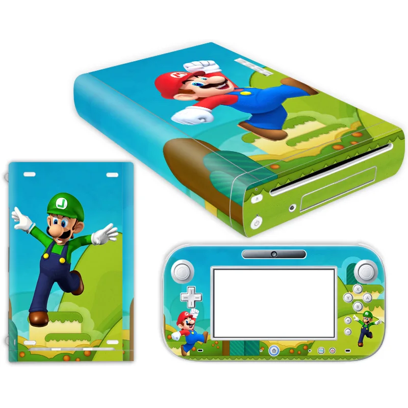 Super Luigi Mari Brothers Vinyl Cover For Nintend Wii U Console Controller Decal Game Accessories For Wii U Skin Sticker 