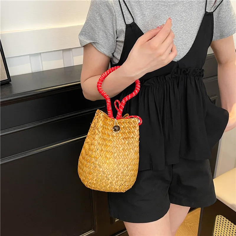 LEFTSIDE Small Straw Short Handle Hand Bags for Women 2025