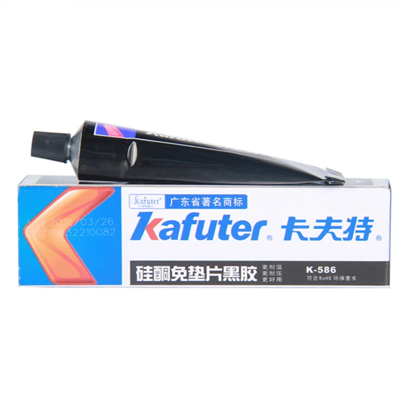 Waterproof Sealant Kafuter 55g K-586 Black Silicone Resistant To Oil High Temperature Strong Glue