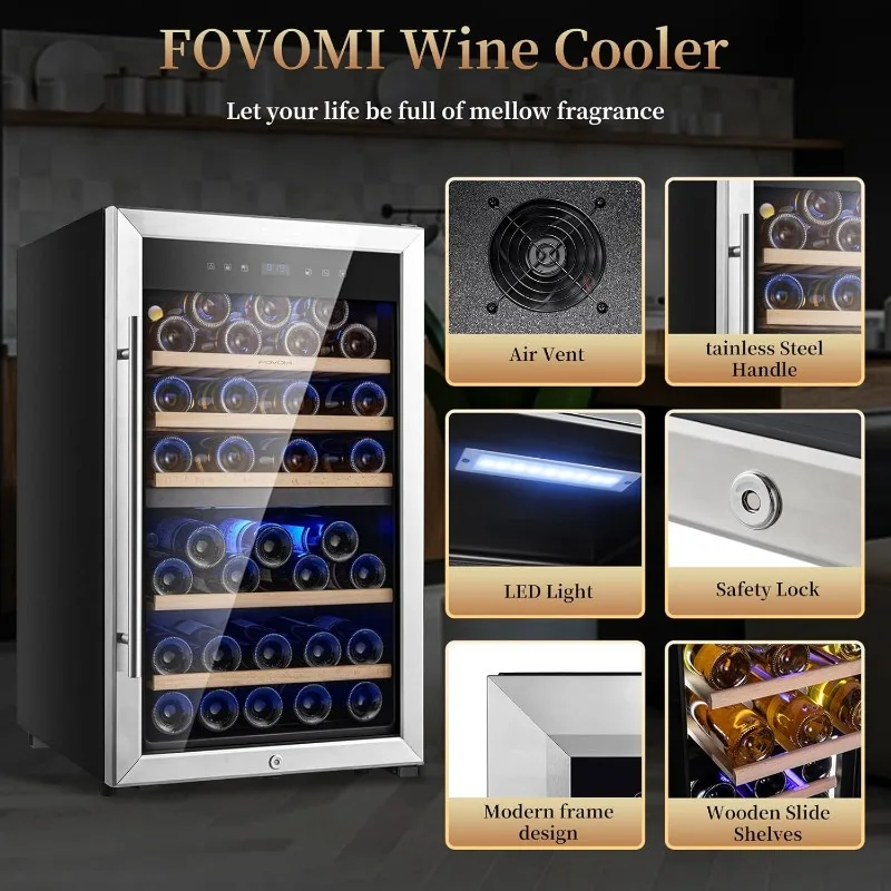 Wine Refrigerators,52-bottle Wine Fridge Cooler Freestanding Wine Refrigerator,(Bordeaux 750ml) Dual Zone Compressor Wine 6
