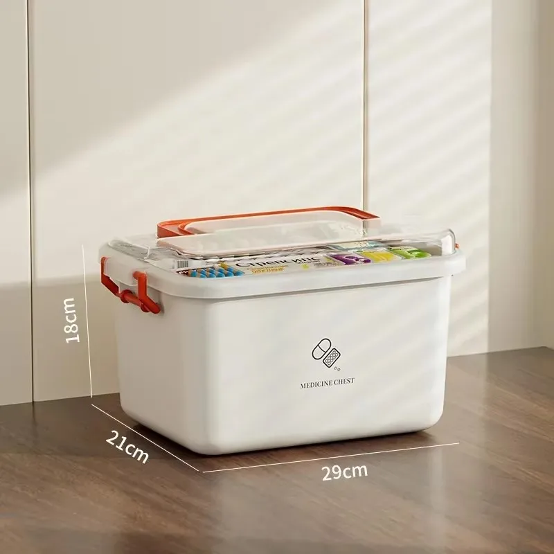 Large Capacity Portable Home First Aid Kit with Multi-Layer Drug Storage