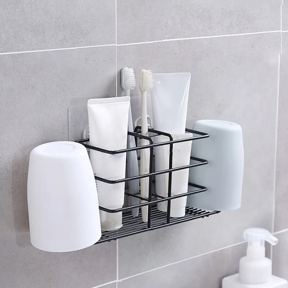 Multifunctional Metal Bathroom Organizer Toothbrush Holder