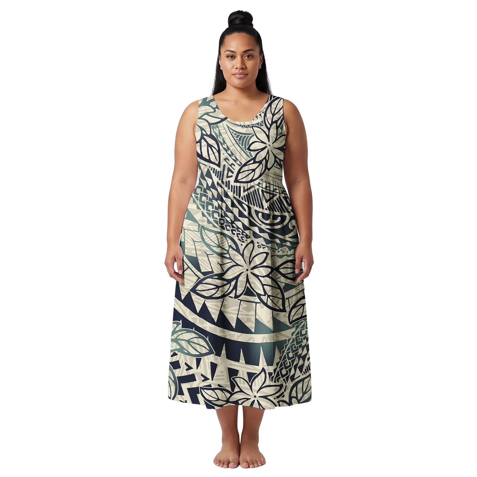 Simplicity Design Casual Lady Wear Custom Logo Aloha Dresses Polynesian Excellent Ladies Clothing Elegant Women's Samoan Dress