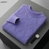 LHZSYY Men's 100%Cashmere Sweater Winter Half-Neck Thicken Pullovers Youth Casual Tops Diamond Knit Base Shirt Large Size Jacket 4