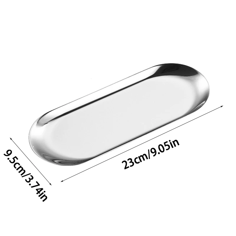 Stainless steel tray Metals Oval Tray Jewellery Storage Shelf Desktop Clutter Organiser Birthday Party Decoration Ornaments