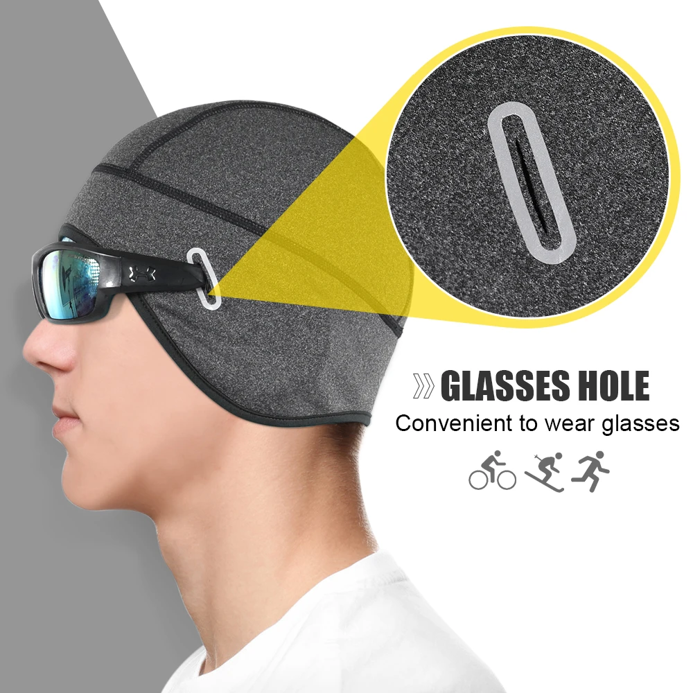 Winter Cycling Hats Helmet Liner Ear Protection Windproof Ski Outdoor Sport Mountaineering Running Fleece Cold-proof Cap