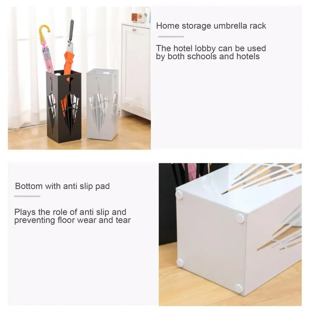 Metal Umbrella Stand Storage Rack Large Capacity Hollow Design Rustproof Indoor/Outdoor Small Large Umbrella Holder
