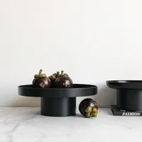 Round Black White Decorative Tray Storage Organizer ABS Tray Fruit Perfume Cosmetic Tray Home Decor Plates Simple Storage Plate 1