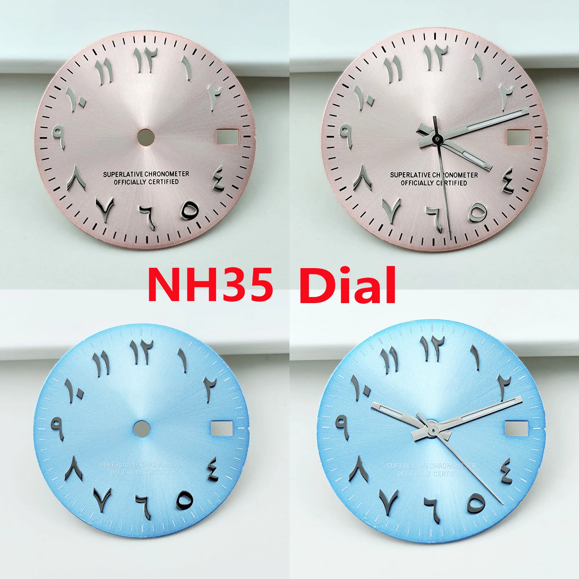 

NH35 dial Arabic numerals dial Pink dial Ice blue dial suitable for NH35 NH36 movement watch accessories