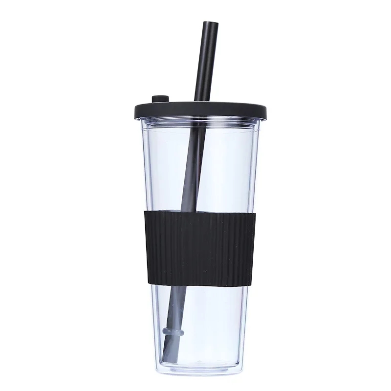 Gobelet Isotherme 710 Ml ALINK - Double Paroi, Étanche - Avec Pailles Réutilisables Métal & Plastique - Blanc