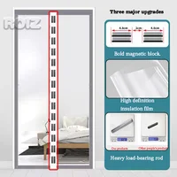Rideau de porte de climatisation transparent magnétique, rideau de séparation en plastique anti-huile et fumée pour cuisine domestique 1