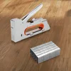 Upholstery Stapler 4/6/8mm Paper Window Tacker Tools with 2400pcs Nails Stainless Steel for Woodworking for Furniture Binding 6