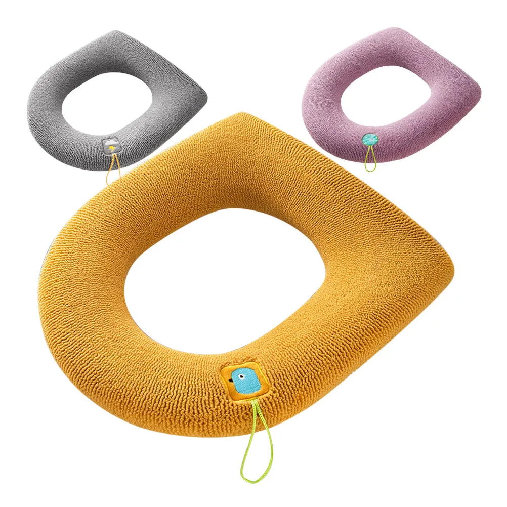 3Pcs 변기 시트 커버 쿠션 패드 두꺼운 재사용 가능한 빨 수있는 폴리 에스터 소프트 변기 시트 패드 매트 휴대용 여행 가정용