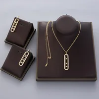 Elegant Inlaid Shiny zircon Necklace Earring Ring Gold Colour Jewelry Set For Women Fashion Jewelry Accessories Party Gifts