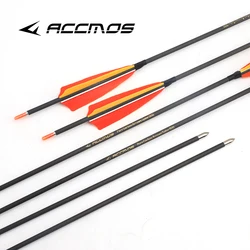 12pcs Pure Carbon Arrow ID 4.2mm 31in Spine 250 300 400 500 600 700 800 900 1000 1100 1300 1500 1800 with 4