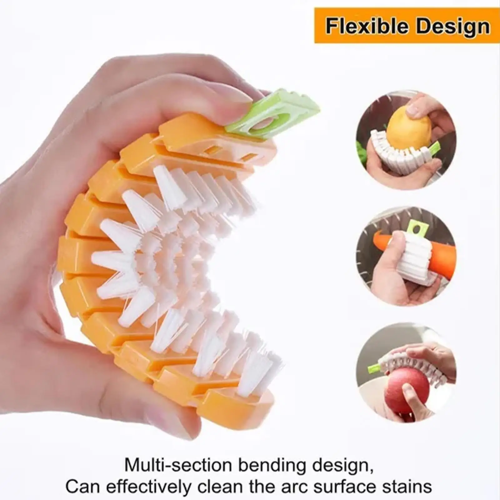 Multifunction Vegetable Fruit Cleaning Brush Flexible Carrot Brush Cleaning Kitchen Accessories Tools Potato Benda S6G3