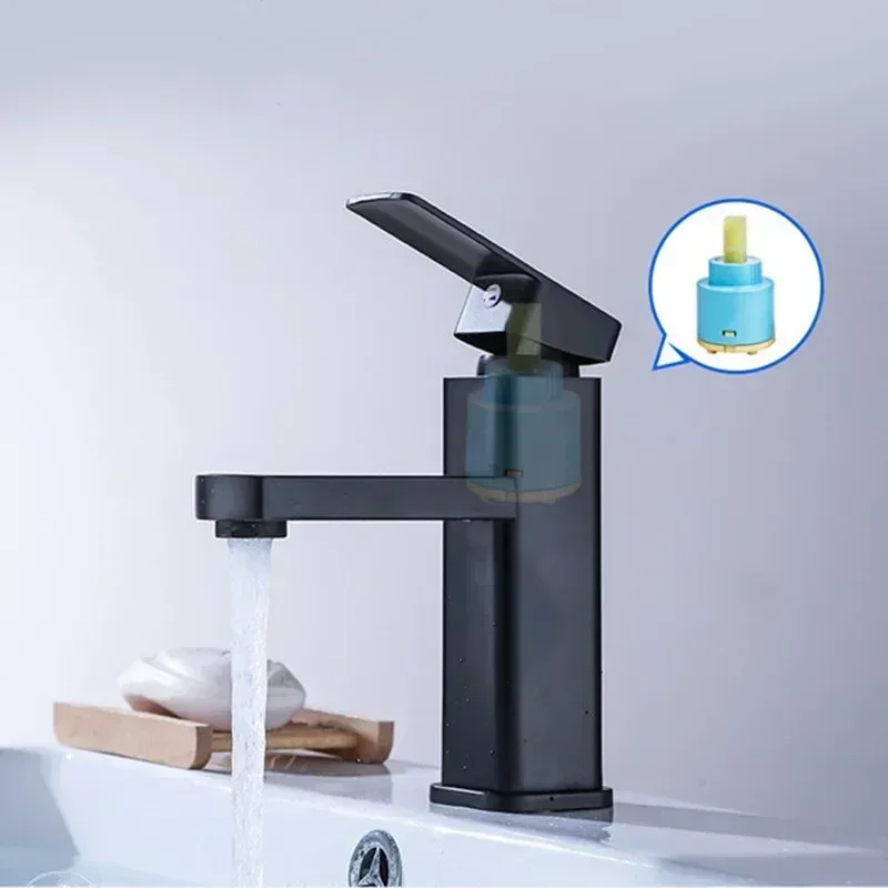 Bathroom Faucet Black/Chrome Hot and Cold Mixer Vanity Kitchen Deck Mounted Sink Accessories