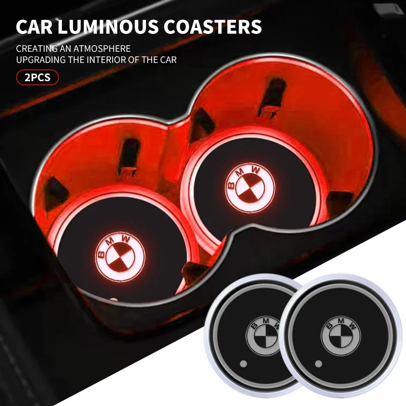 7 Color LED Car Cup Holder Light Luminous Coaster Water Cup Pad ...