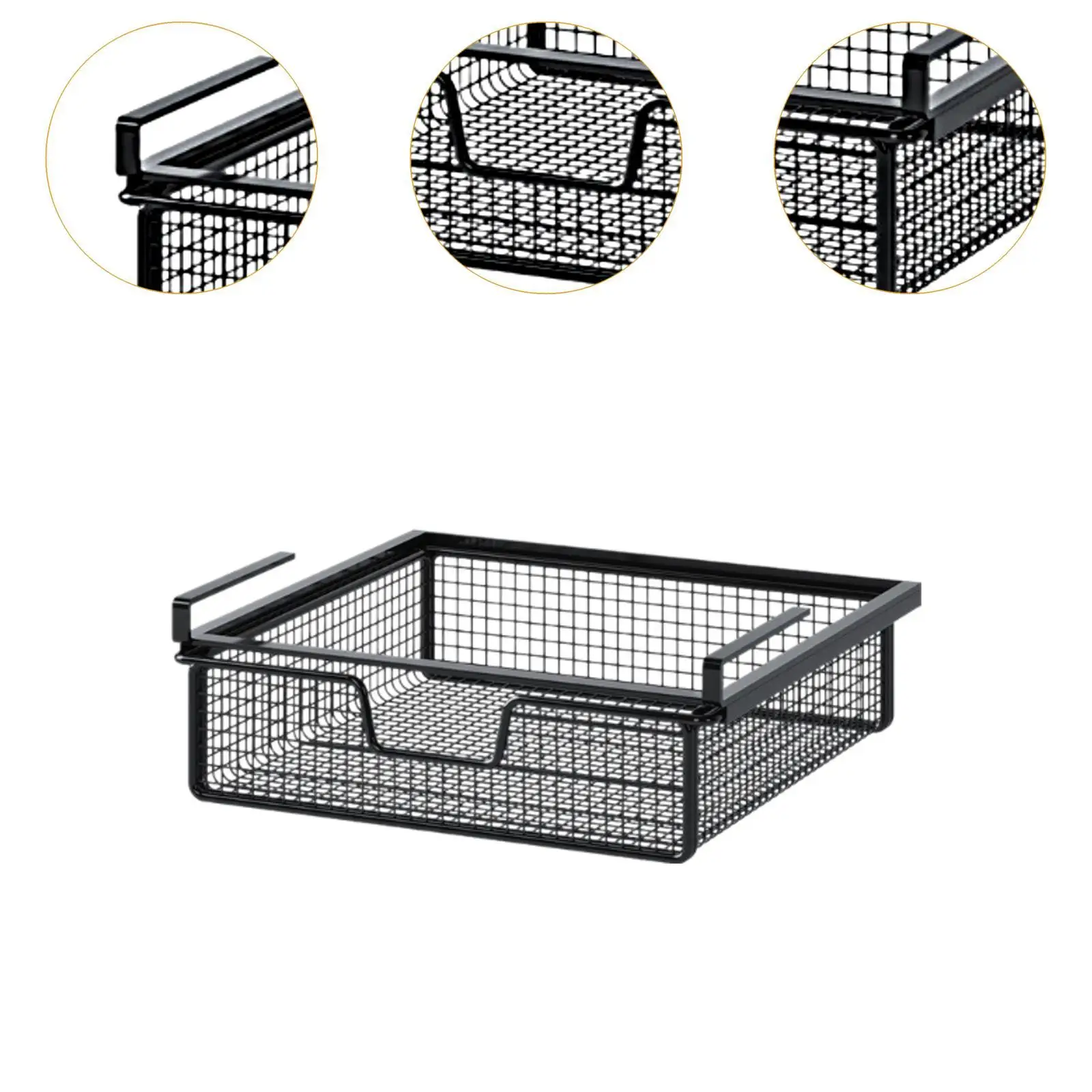 Kitchen Under Cabinet Basket Multifunction Hanging Rack Under Shelf Storage Basket for Cupboard Pantry Desk Cabinet Kitchen