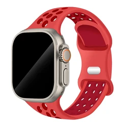 Premium Silicone Sports Band - 38 40 41 (S10 - 42) MM (Deep red red)