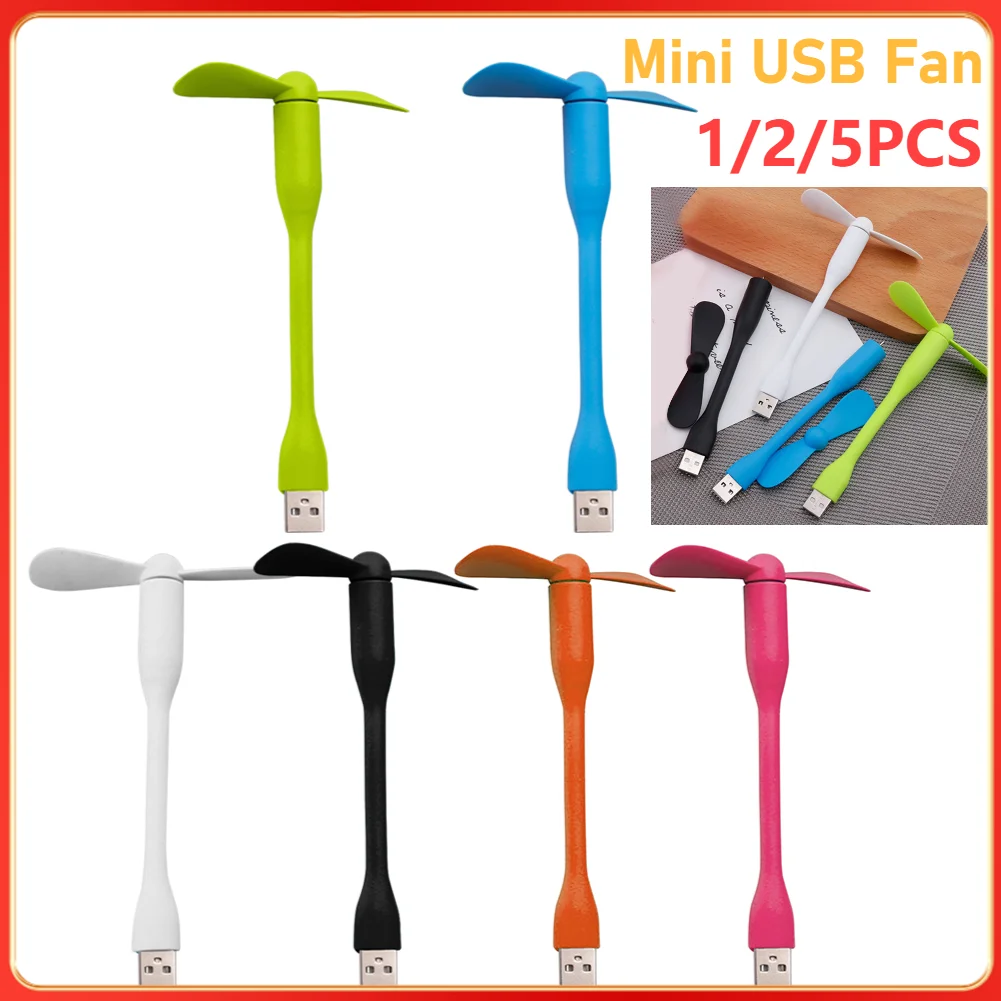 미니 USB 선풍기, 파워 뱅크, 노트북, PC, AC 충전기용 유연한 벤더블 팬, 휴대용 핸드 쿨링 팬, 컴퓨터 여름용품