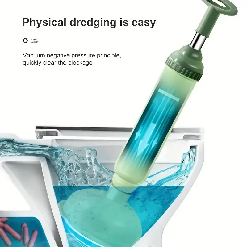 Powerful Toilet Plunger Leather Suction Cup Unclog Kitchen and Bathroom Drains 1pc