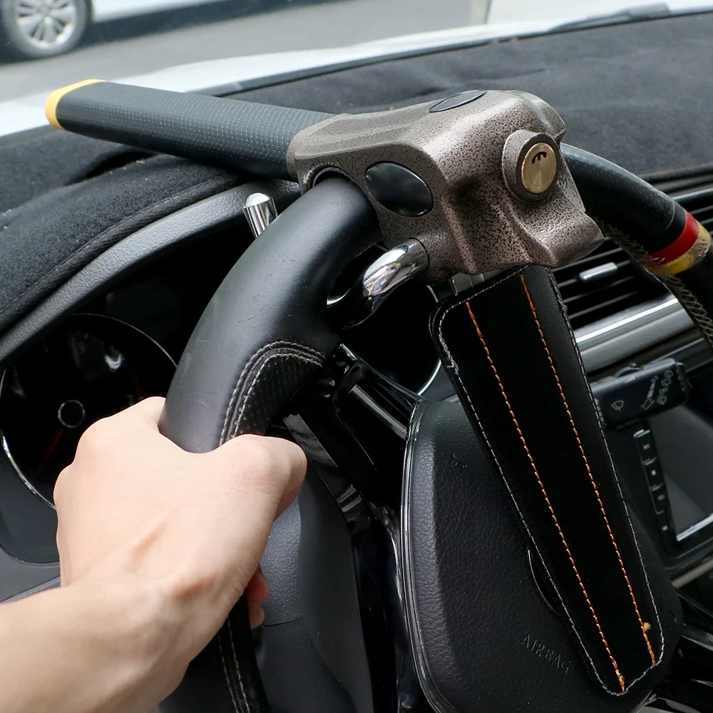 Car Steering Wheel Anti-Theft Lock Protection T-Locks Automobile Steering Lock Foldable Security Car Locks Accessories steering wheel lock